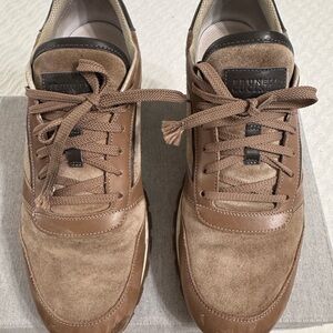 Stylish Brown Leather Sneakers for Men